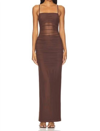 Superdown Womens Celeste Maxi Dress In Chocolate Brown