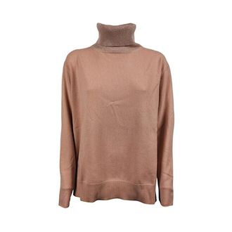 Fabiana Filippi Truien & Vesten, Dames, Roze, L, Wol, Roze coltrui met hoge hals en zijsplitten