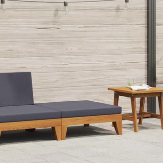 vidaXL Vidaxl - Reposapi&eacute;s Modular Y Coj&iacute;n Gris Ocuro Madera Maciza De Acacia