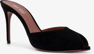 PARIS TEXAS Womens Vera Suede Sandals Black