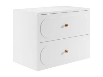 Vente-Unique Mueble bajo lavabo suspendido con encimera - Blanco - 80 cm - SATOBAL