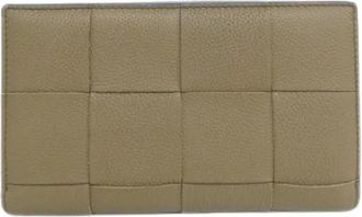 Bottega Veneta Pre-owned Calf Long Wallet - Dames - Vintage Accessoires - Beige - ONE Size - Leer - Vintage