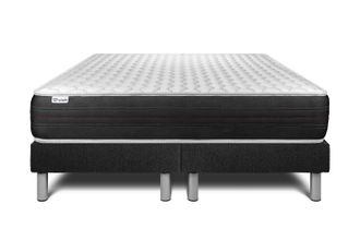 VITALIT Base Tapizada Negro + Colch&oacute;n Con Muelles Ensacados 2x90x200