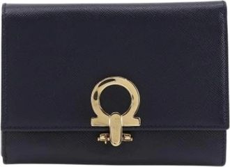 Ferragamo Pre-owned Leren Trifold Portemonnee - Heren - Vintage Accessoires - Zwart - ONE Size - Leer - Vintage
