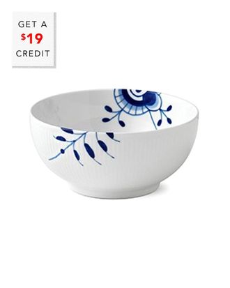ROYAL COPENHAGEN Blue Fluted Mega Bowl With $19 Credit