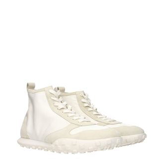 Jil Sander Colorblock Fabric High-Top Sneaker - White