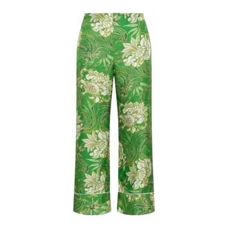 Maliparmi Wide Trousers, female, Multicolor, Size: M Print Piped Trousers