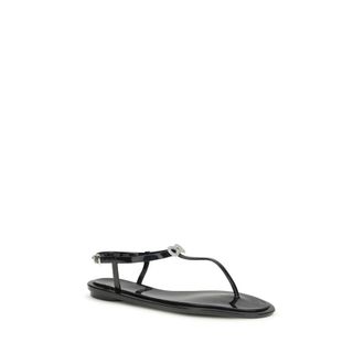 Mach & Mach Womens Black Rubber Flat Sandals