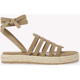 Gianvito Rossi Pompei Espadrillas Sandal in Brown Suede Leather at Nordstrom, Size 37.5