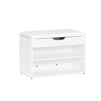 SoBuy Banco zapatero con asiento mdf blanco