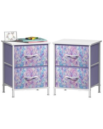 Sorbus Pack Of 2 Nightstands With 2 Drawers