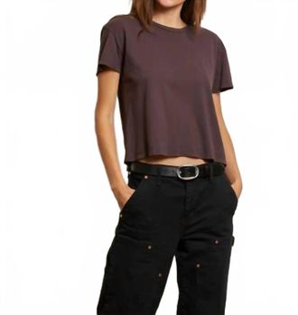 perfectwhitetee Harley Boxy Crew T-Shirt In Cocoa