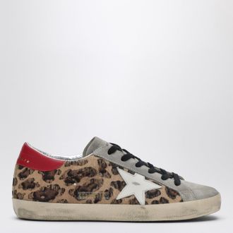 Golden Goose Super-star sneakers in leopard-print pony hair