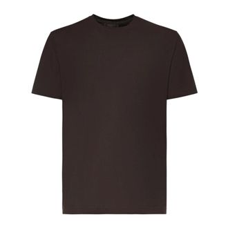 Zanone T-Shirts, male, Brown, Size: 2XL Crewneck T-Shirt