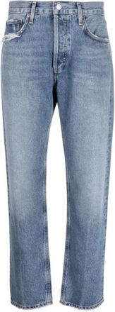 A Gold E Dames, Jeans, Blauw, Maat: W28 Katoen