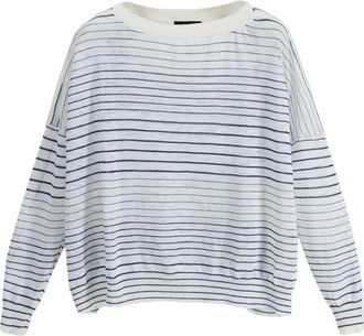 Roberto Collina striped-pattern long-sleeve T-shirt - women - Fabric - M - White