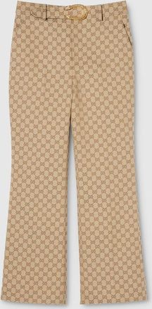 Gucci GG Cotton Canvas Fabric Pants, Beige, Ready-to-wear