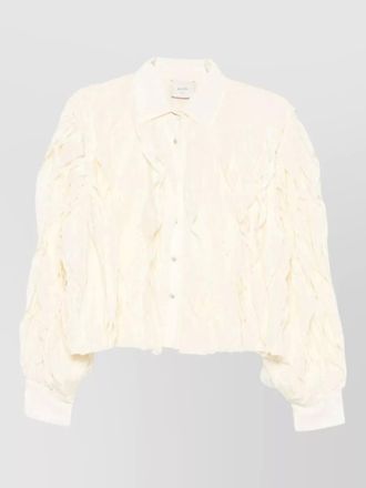 Alysi crinkled ruffled cropped shirt