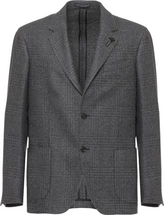 Lardini Dark Grey Tailored Wool Jacket with Classic Lapel