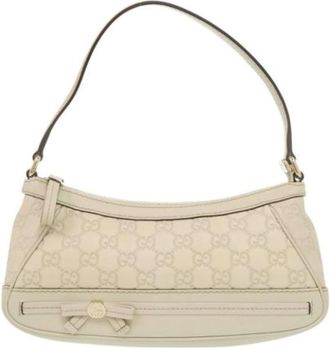 Gucci Pre-owned Vintage Shoulder Bag - Dames - Vintage Schoudertas - Beige - ONE Size - Leer - Vintage