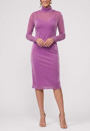 Rachel Roy Lydia Mock Neck Mesh Dress