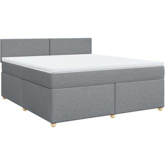 vidaXL Vidaxl - Cama Box Spring Con Colch&oacute;n Tela Gris Claro 180x200 Cm