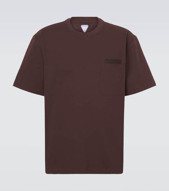 Bottega Veneta T-shirt in jersey di cotone con suede