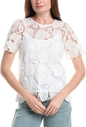 Vince Camuto Crochet T-Shirt Blouse