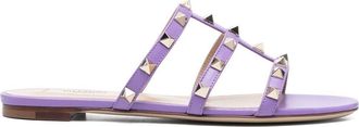 Valentino Garavani Rockstud flat sandals - women - Calf Leather/Calf Leather/Calf Leather - 36 - Purple