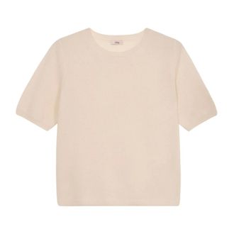 Oltre Truien & Vesten, Dames, Wit, L/Xl, Nylon, Pure Cashmere Crew Neck Sweater