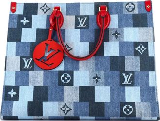 Louis Vuitton OnTheGo Damier and Monogram Patchwork Denim GM tote bag - Blauw