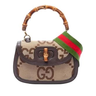 Gucci Pre-owned Jumbo GG Canvas Bamboo 1947 - Dames - Pre-owned - Beige - Maat: ONE Size Leer