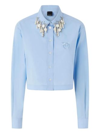 Pinko embroidered-logo shirt - Blue