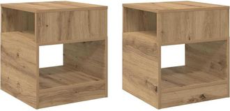 vidaXL Mesa Auxiliar 2 Uds. Roble Artisan 40,5 X 40 X 45 Cm Vidaxl