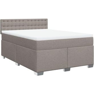 vidaXL Vidaxl - Cama Box Spring Con Colch&oacute;n Tela Gris Taupe 160x200 Cm