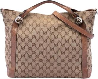 Gucci Pre-owned Miss GG Satchel - Dames - Vintage Shopper - Bruin - ONE Size - Leer - Vintage