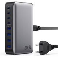 OEM Cargador R&aacute;pido Usb-c De 200 W Con Tecnolog&iacute;a Gan Iii, Regleta De Alimentaci&oacute;n Pd Qc Pps De 8 Puertos, Compatible Con Adaptadores De 65 W