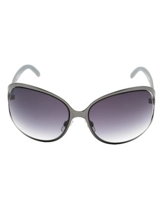 Calvin Klein Womens Calvin Klein Grey Oval Lensed Black Sunglasses - Size: ONE size