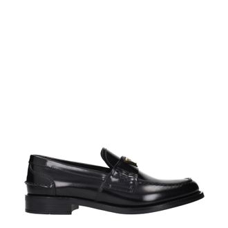 Prada Damens Schwarze Leder-Loafer