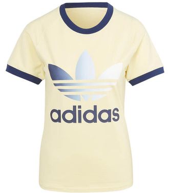 adidas (WMNS) adidas Originals Gradient Trefoil Cali T-Shirt Asia Sizing Yellow Black IR6036