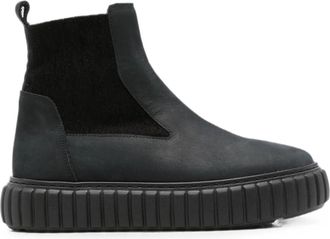 Sergio Moretti Black Leather Minimalist Grip Sole Boots