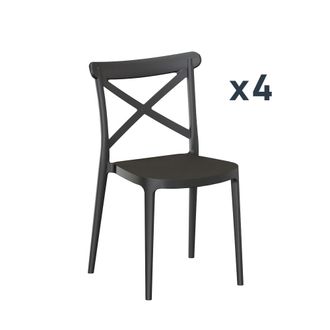 Klast Packs 4 sillas polipropileno gris antracita 48 x 81 cm