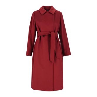 Max Mara Bcollag Mantel - Dames - Mantels - Rood - Maat: XS Zijde