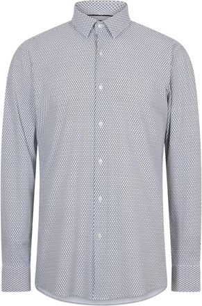HUGO BOSS Herenoverhemd met lange mouwen, Hank S Oxford, Kent-kraag (Donkerblauw)