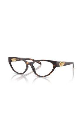 Versace 52mm Cat Eye optical glasses in Tortoise at Nordstrom