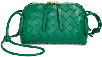Bottega Veneta Mini Concert Intrecciato Leather Crossbody Bag in 3197 Jungle-Gold at Nordstrom