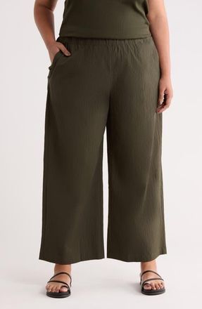 Eileen Fisher Wide Leg Ankle Pants in Seaweed at Nordstrom, Size 2X