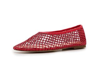 Marc Fisher Jazlyn Womens Flat Shoes Red Mesh/Leather : 7.5 M