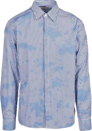 Deuxieme Shirt White/Blue Striped Cotton Shirt