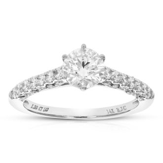 Vir Jewels 1.30 cttw Lab Grown Diamond Engagement Ring in 14K White Gold For Women